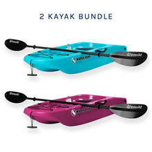 Load image into Gallery viewer, Premium kids kayak with paddle included, Features, Carry Handles, Front Storage, Cup Holder, Paddle Rest, Molded Footrest, Treasure Tray, Non-Slip, Seat Pad, Durable, Swim-up Deck, designed for young adventurers to explore waterways safely and comfortably. Youth, WaterSports, SUP