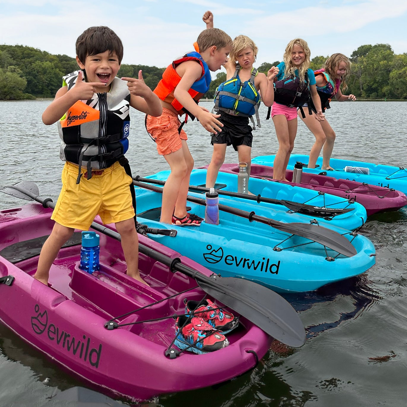 Premium kids kayak, paddle included, Child Fishing, designed for young adventurers to explore waterways safely and comfortably. Youth, WaterSports, SUP, Fish, Kid, Children's 