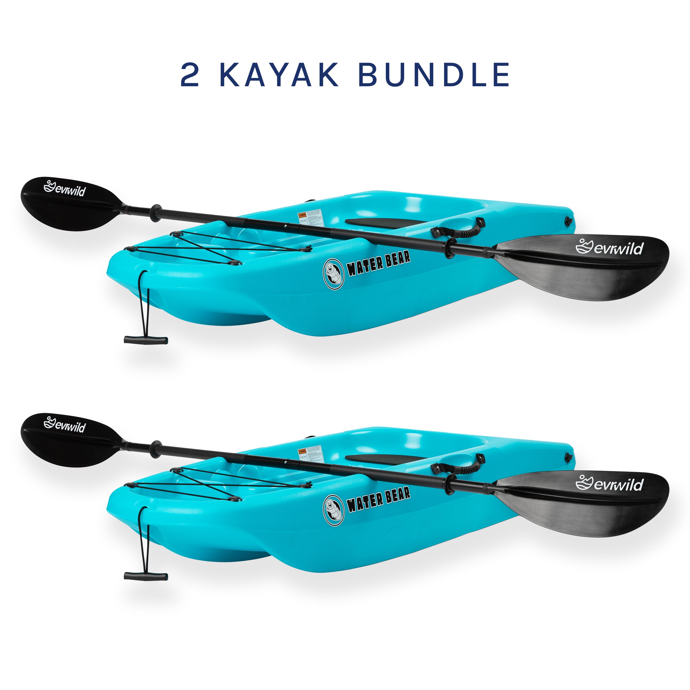 Premium kids kayak with paddle included, Features, Carry Handles, Front Storage, Cup Holder, Paddle Rest, Molded Footrest, Treasure Tray, Non-Slip, Seat Pad, Durable, Swim-up Deck, designed for young adventurers to explore waterways safely and comfortably. Youth, WaterSports, SUP 