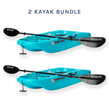 Load image into Gallery viewer, Premium kids kayak with paddle included, Features, Carry Handles, Front Storage, Cup Holder, Paddle Rest, Molded Footrest, Treasure Tray, Non-Slip, Seat Pad, Durable, Swim-up Deck, designed for young adventurers to explore waterways safely and comfortably. Youth, WaterSports, SUP 
