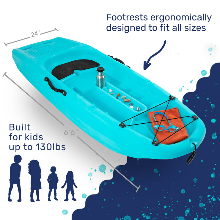 Premium kids kayak, paddle included, Built for up to 130lbs, Footrests that fit, designed for young adventurers to explore waterways safely and comfortably. Youth, WaterSports, SUP