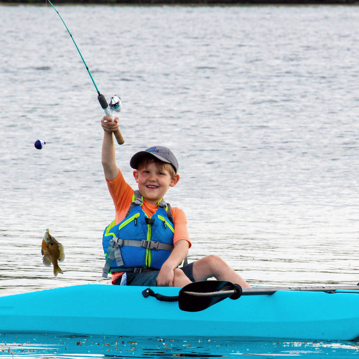 Premium kids kayak, paddle included, Child Fishing, designed for young adventurers to explore waterways safely and comfortably. Youth, WaterSports, SUP, Fish, Kid, Children's 