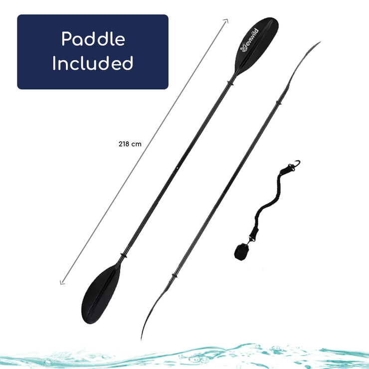 Paddle Included with Evrwild Premium Kayak. Perfectly Sized, Kids, Youth, Child, Children's,  Paddle Leash, 218cm
